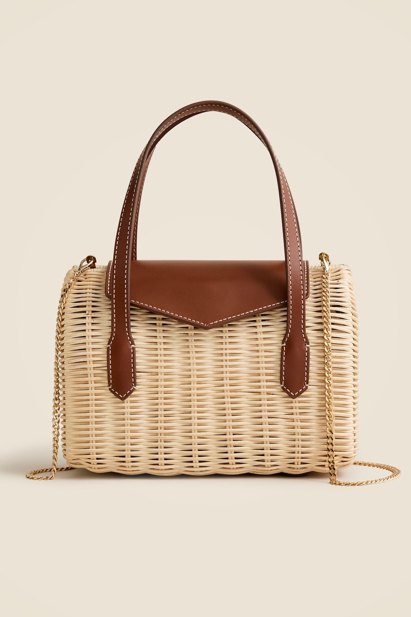 Small Rattan Top-Handle Bag