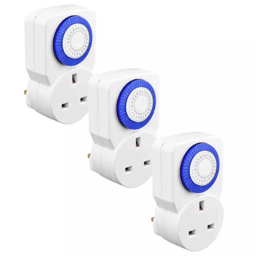 Argos, Masterplug 24 Hour Mechanical Segment Timer, 3 Pack