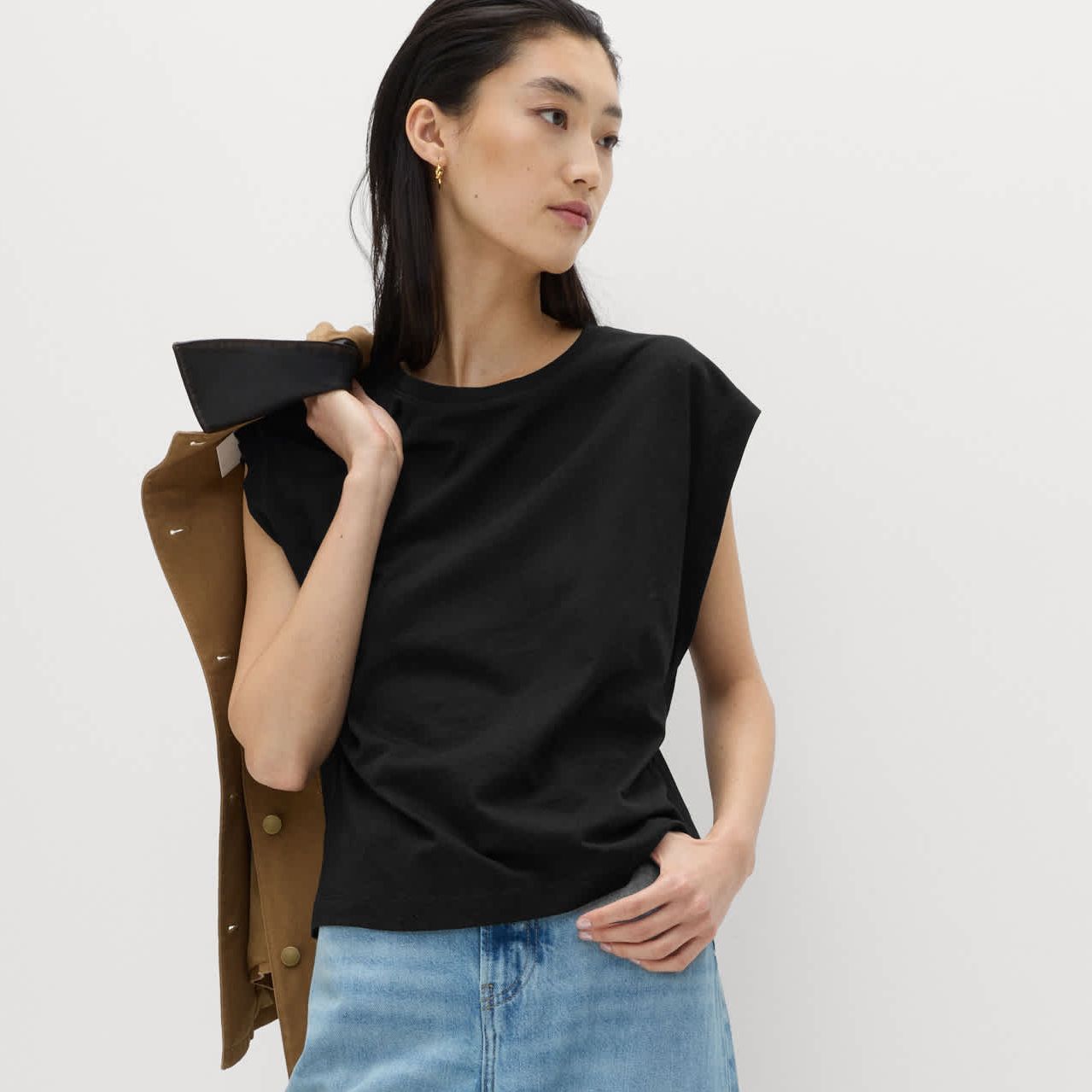 Pure Cotton Cap Sleeve T-Shirt