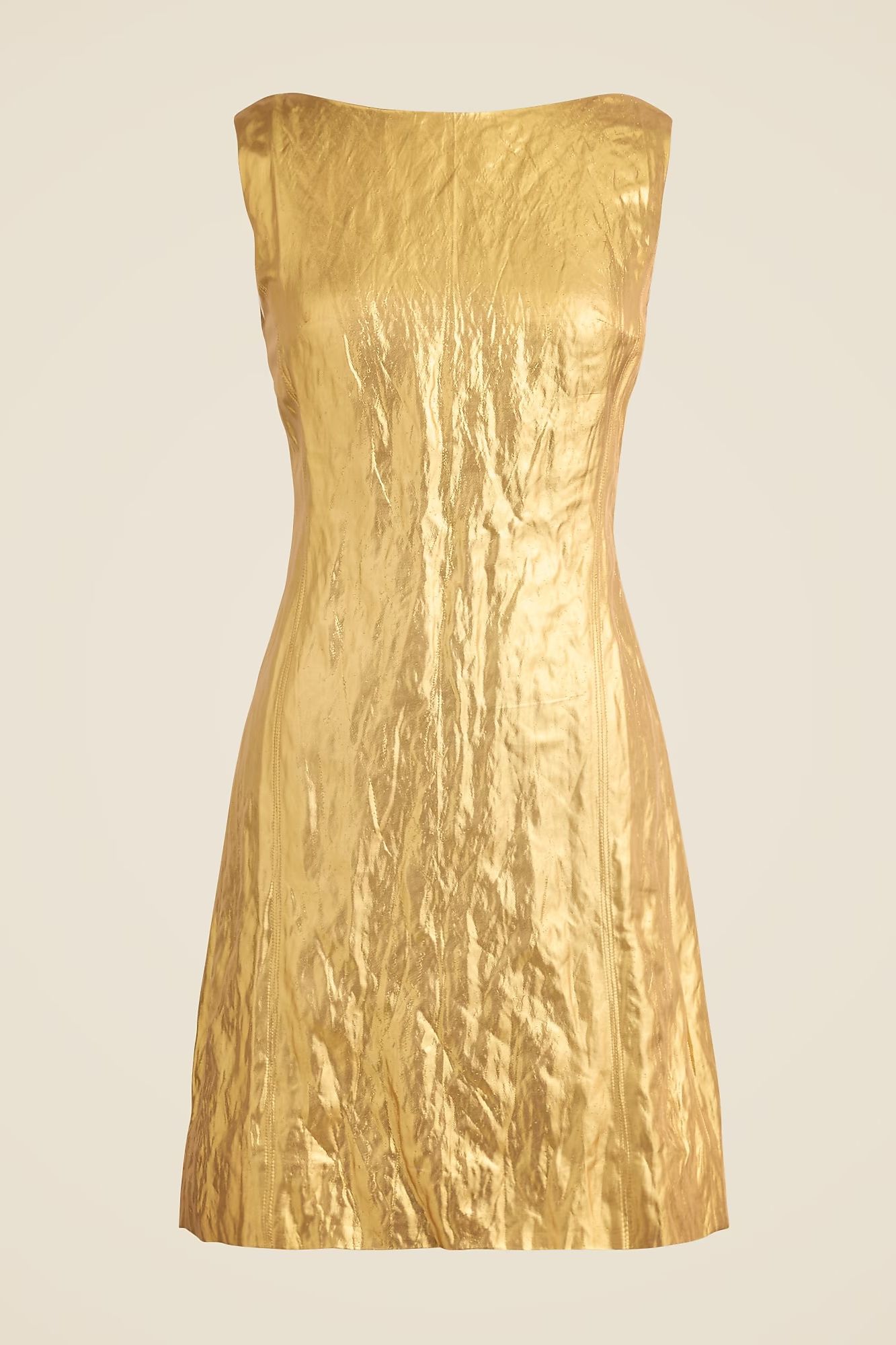 J.Crew Collection Scoopback Mini Dress in Crinkle Lam&eacute;