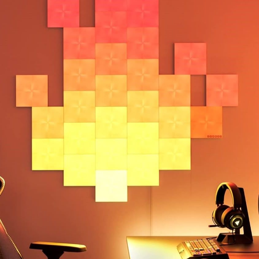 Forget traditional lights! These Nanoleaf Canvas smart LED wall