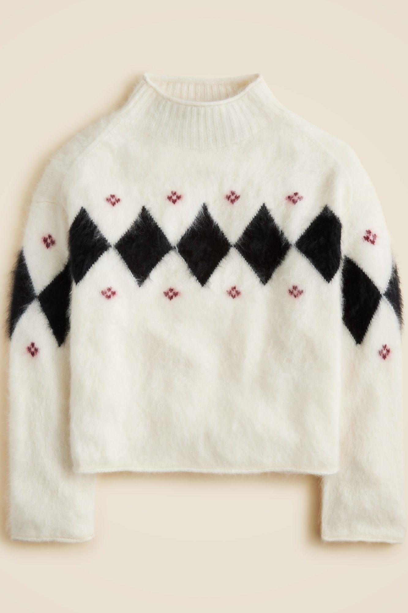 Brushed Cashmere 2025 Rollneck&amp;trade; Sweater in Argyle