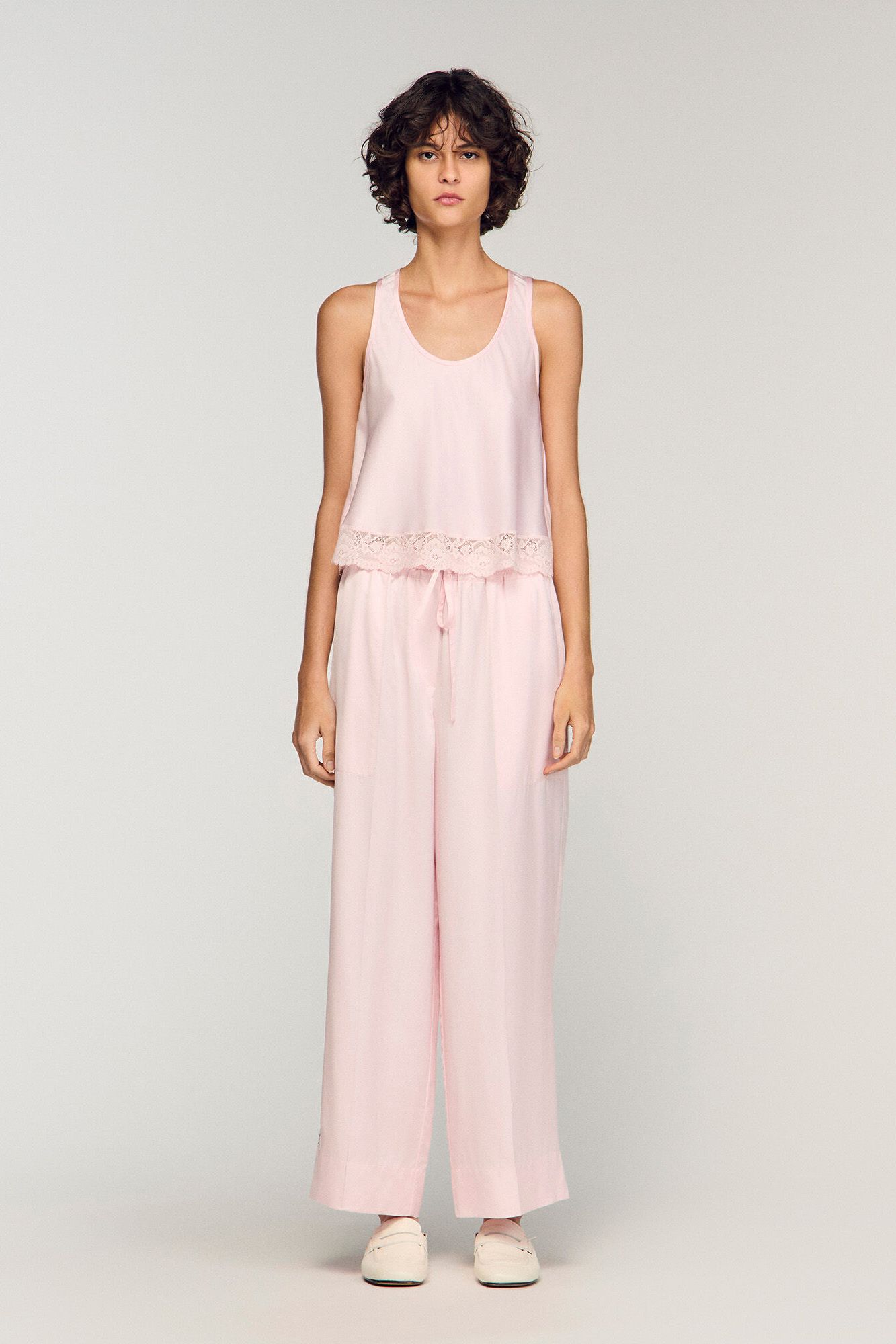 Satin Wide-Leg Trousers