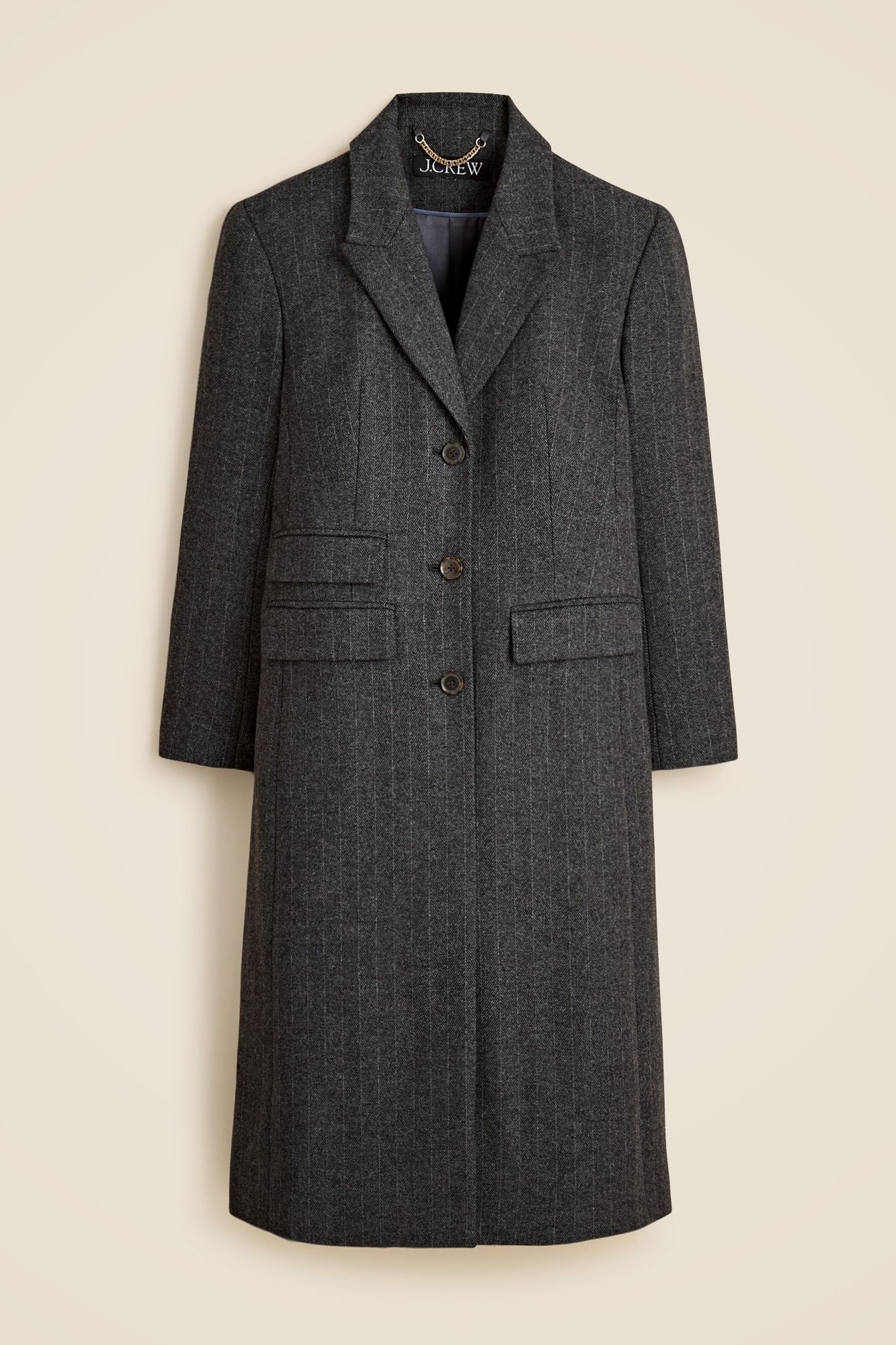 Vivienne Topcoat in Italian Pinstripe Wool Blend