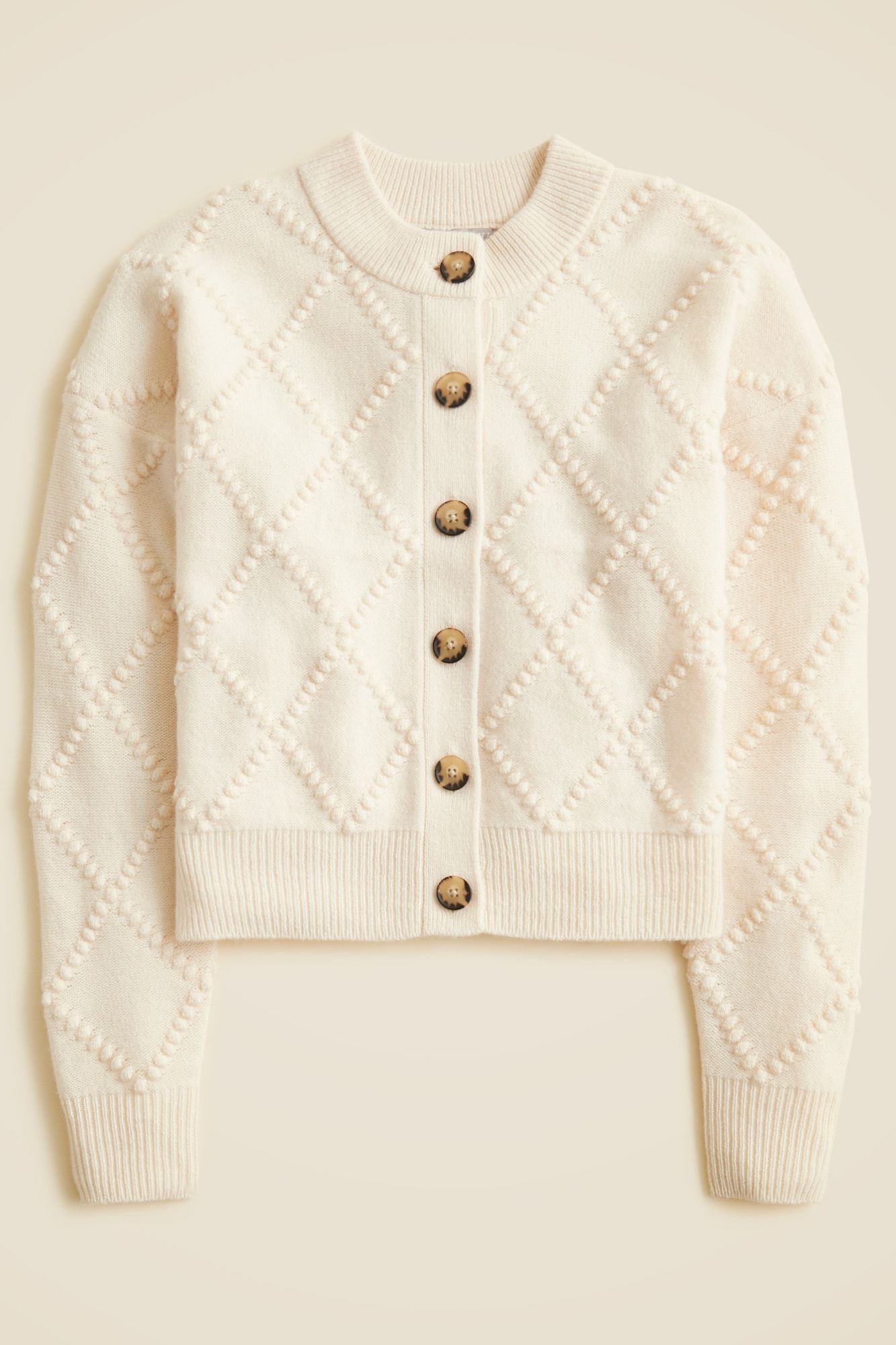 Popcorn-Stitch Cardigan in Vintage Wool