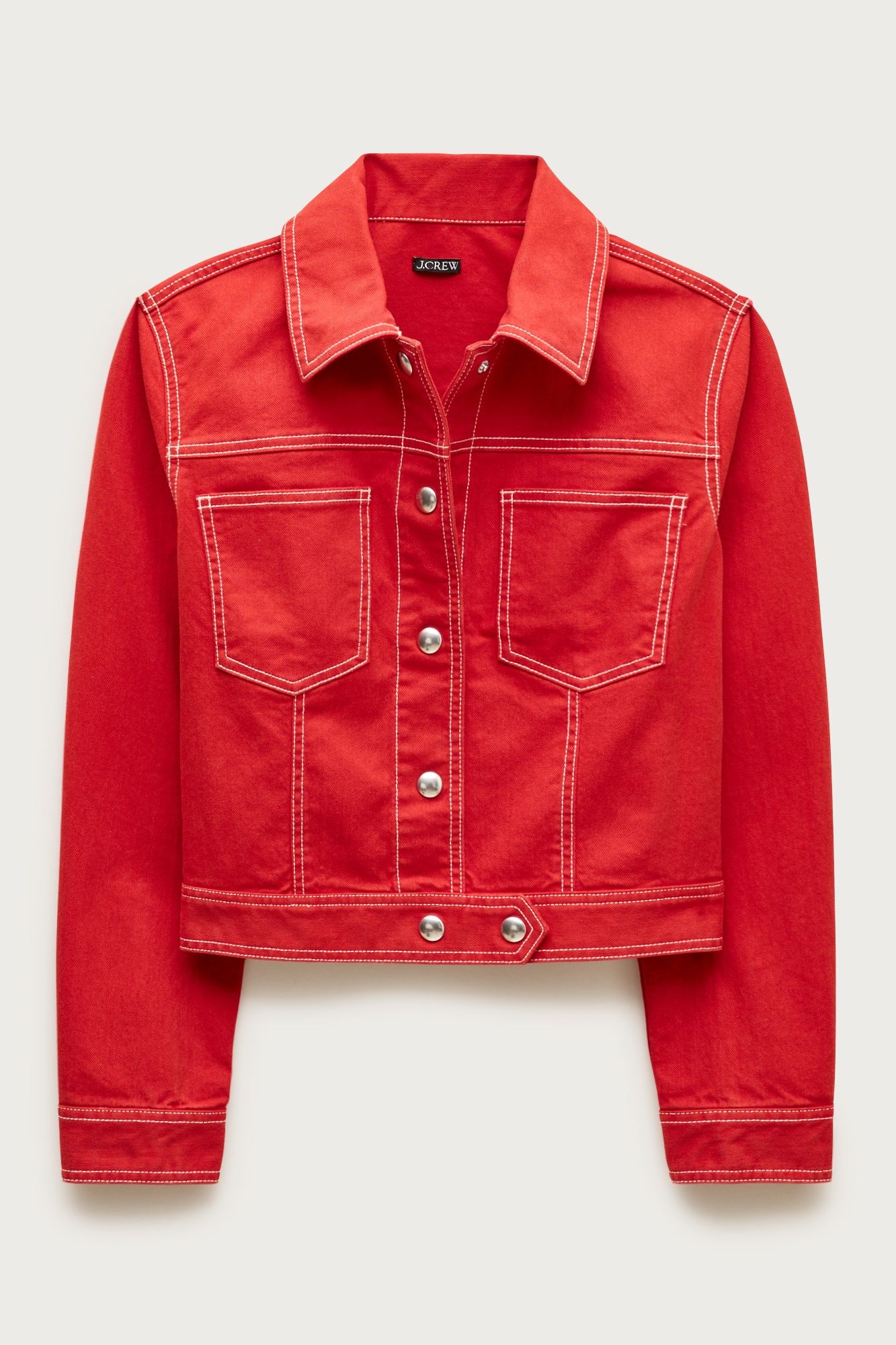 Contrast-Stitch Trucker Jacket