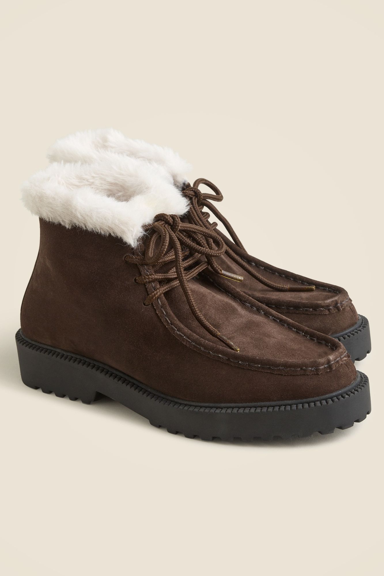 Lug-Sole Boots in Suede