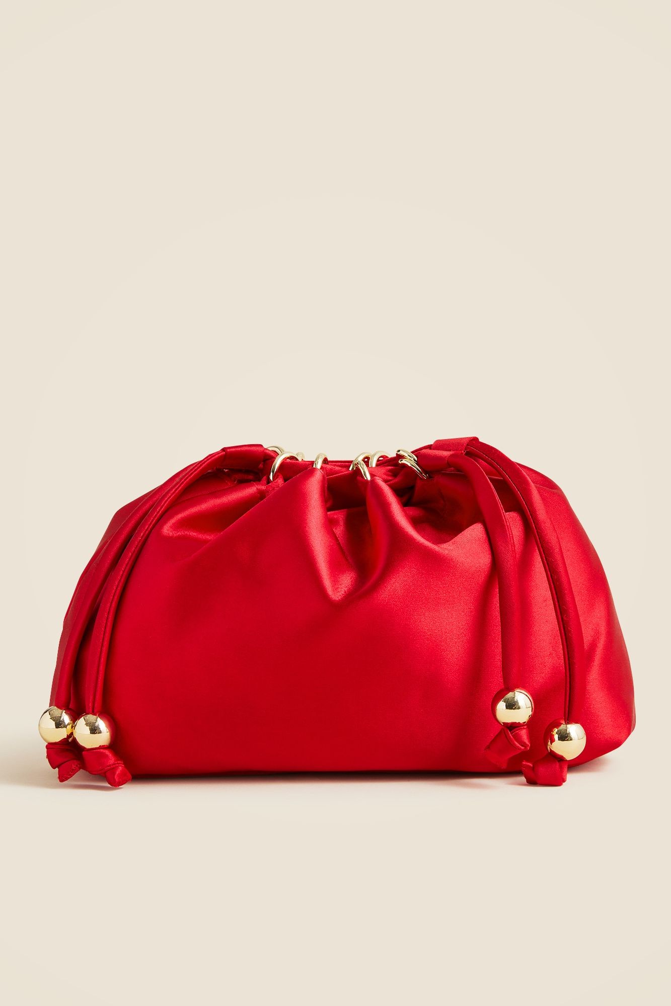 Drawstring Pouch Bag in Satin