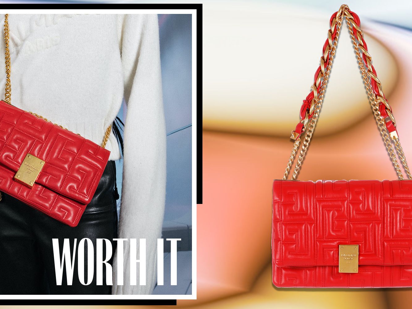 【関税＆送料込み】Balmain 1945 Soft Small Shoulder Bag 1945 Soft small bag in quilted leather black black - Women