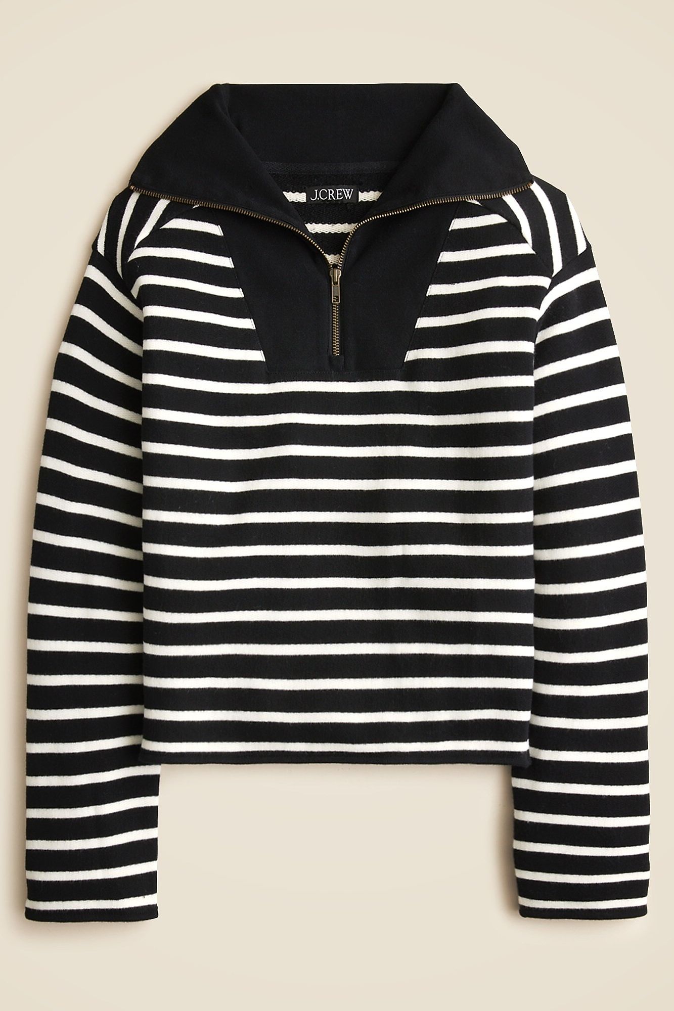 jcrew, Heritage Terry Quarter-Zip Sweatshirt in Stripe