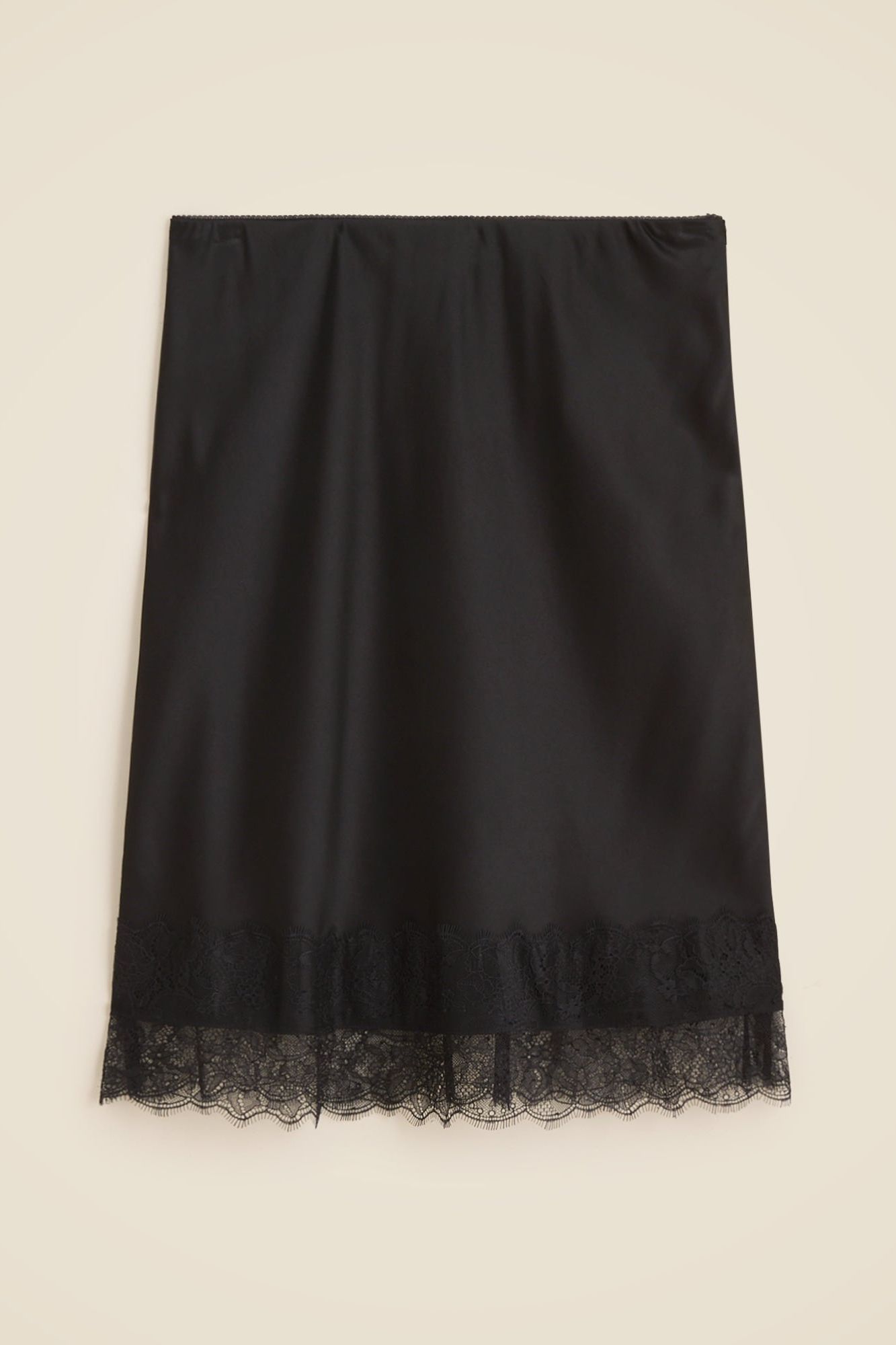 Gwen Lace-Trim Slip Skirt in Luster Charmeuse