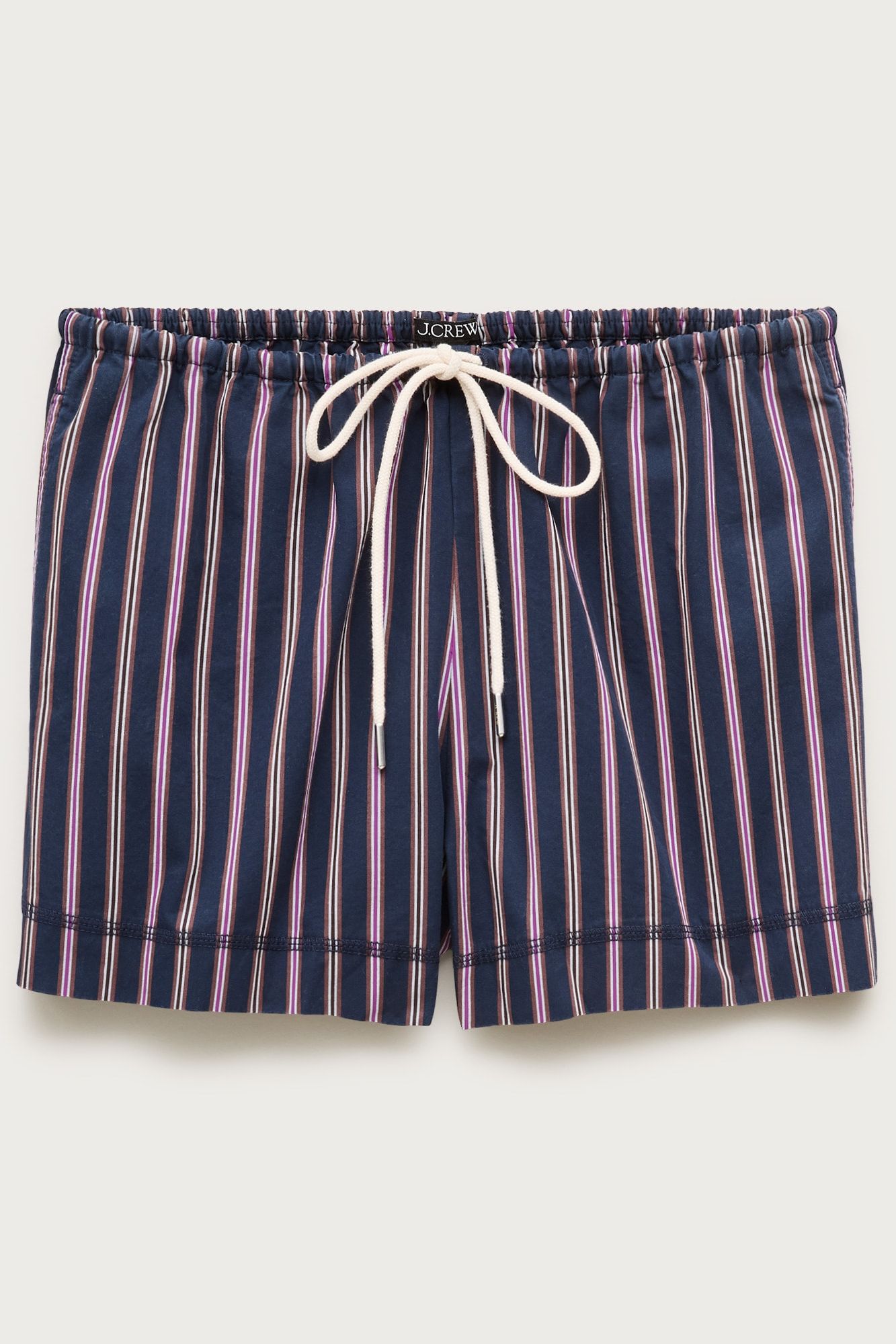Cruise Drawstring Short in Striped Cotton Poplin