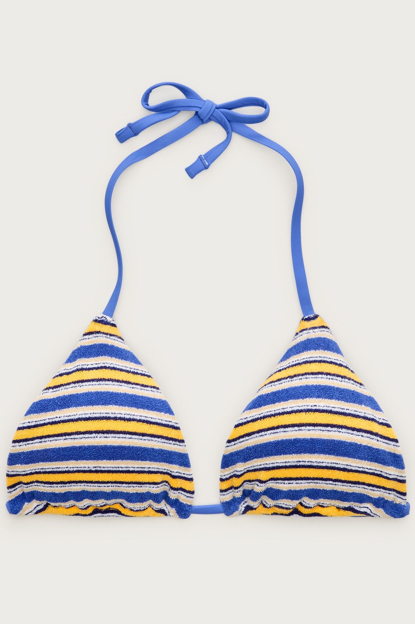 J.Crew , String bikini top in striped towel terry