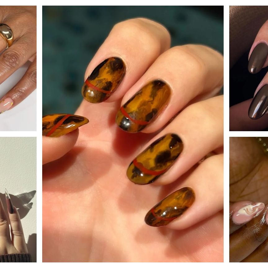 Warm Walnut Brown Nails for Cozy Winter Style