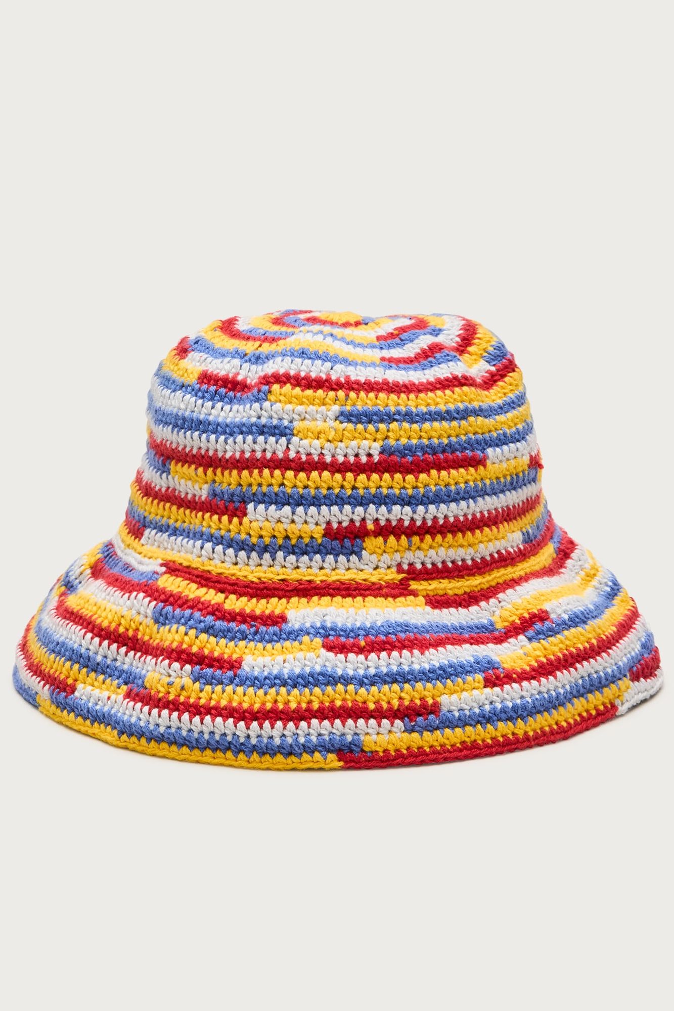 J.Crew, Wide-Brim Crochet Bucket Hat in Striped Cotton