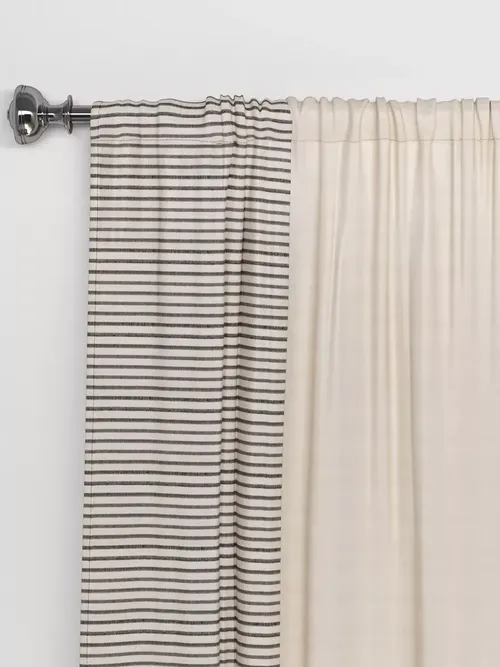 Blackout Woven Stripe Border Window Curtain Panel &ndash; Threshold