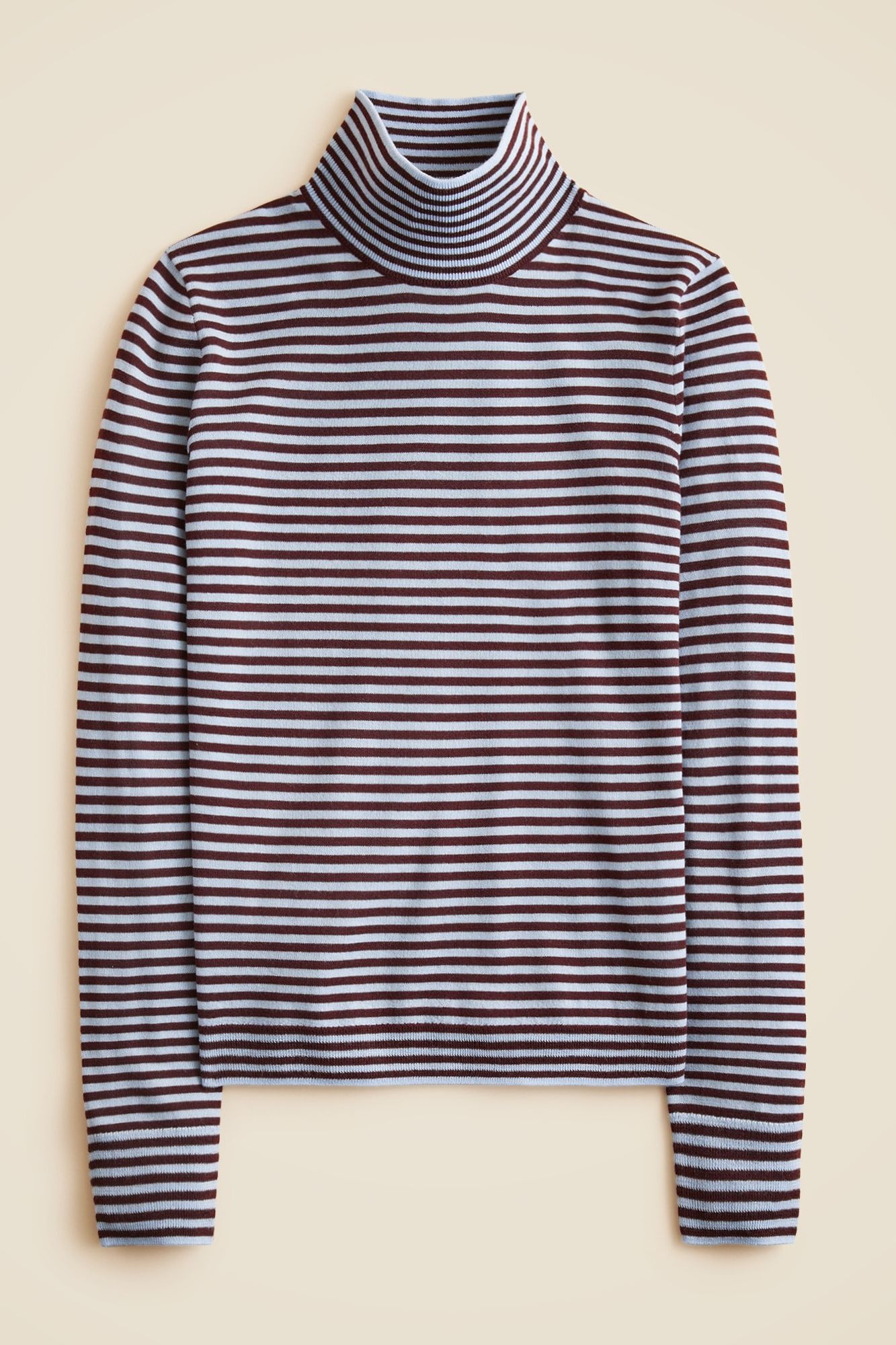 Carolyn Turtleneck Sweater in Striped Merino Wool