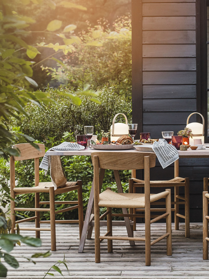 an outdoor dining table