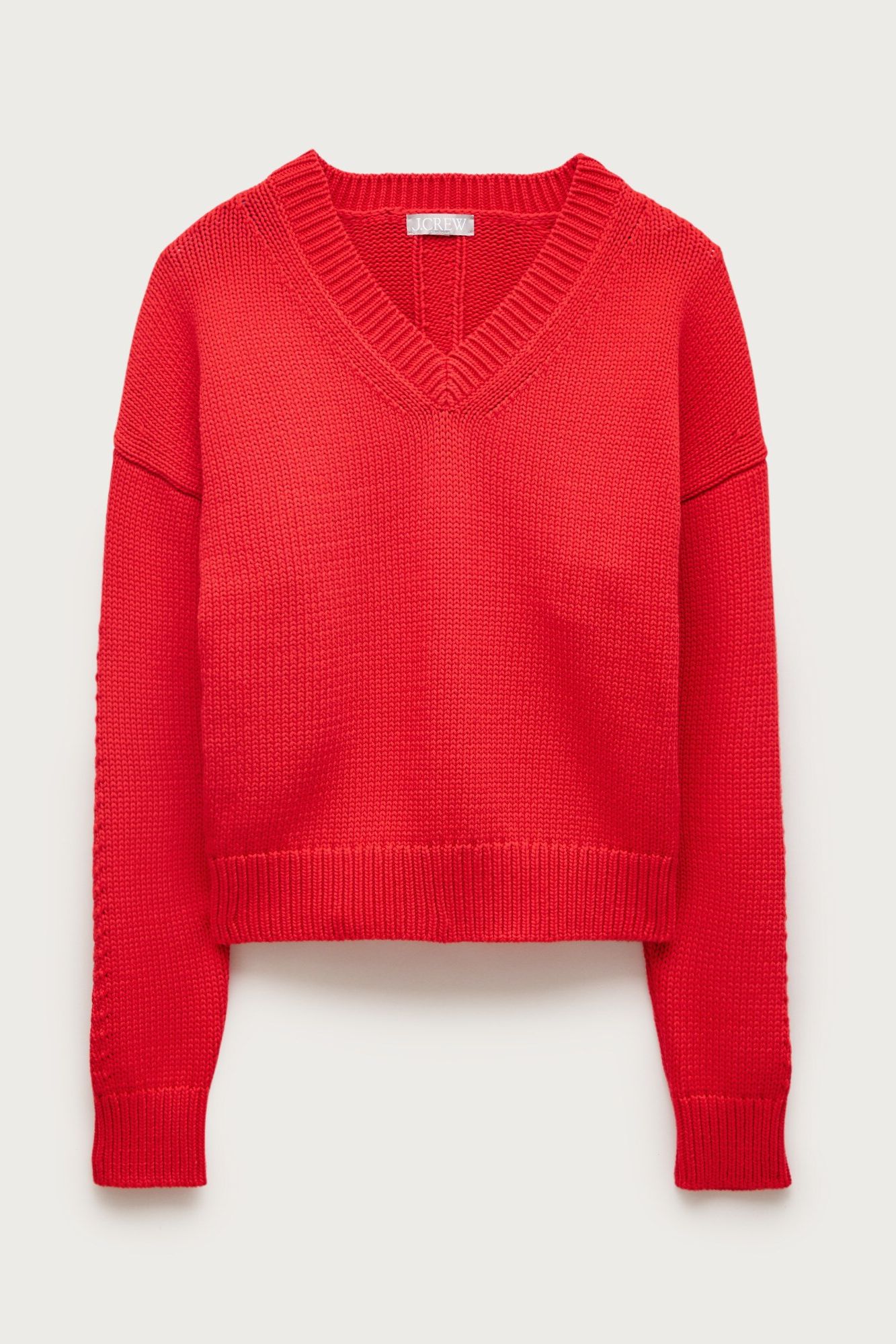 Cotton V-Neck Pullover Sweater