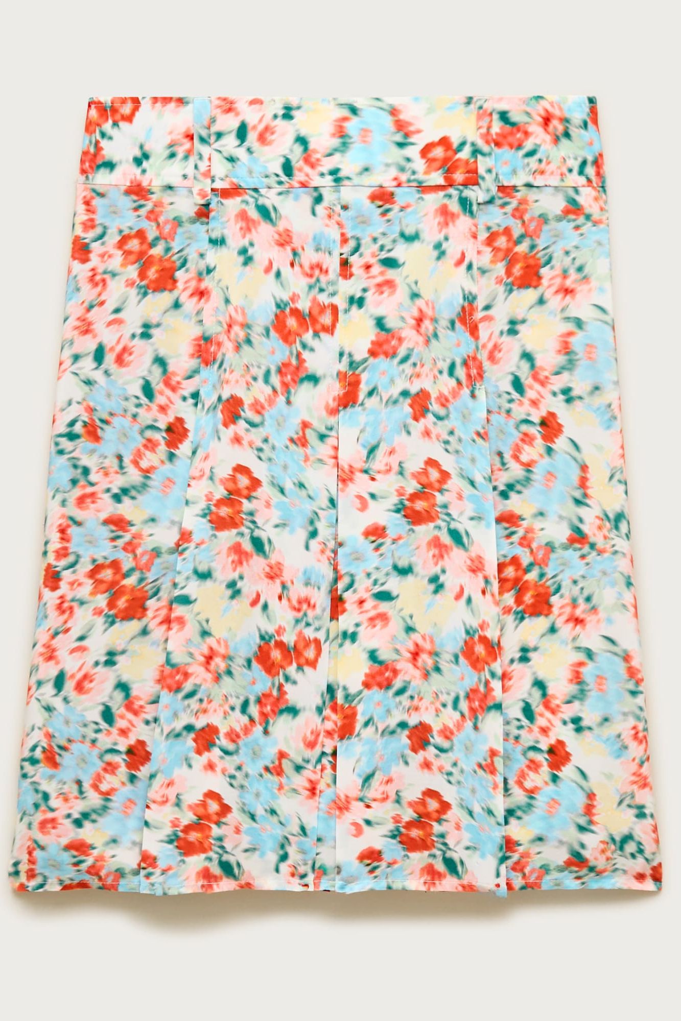 Pleated Knee-Length Skirt in Drapey Viscose Twill