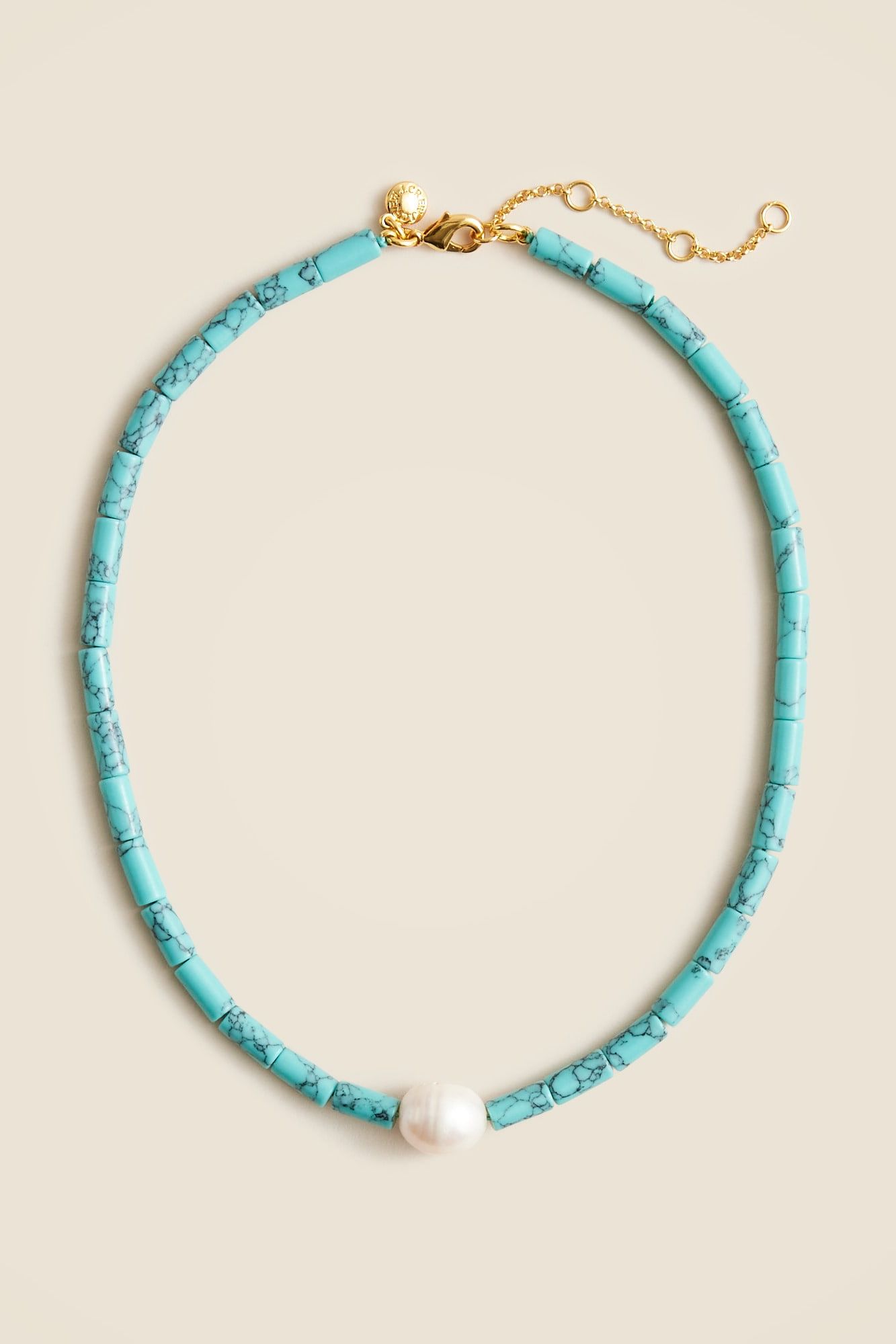 Turquoise Bead Freshwater Pearl Necklace