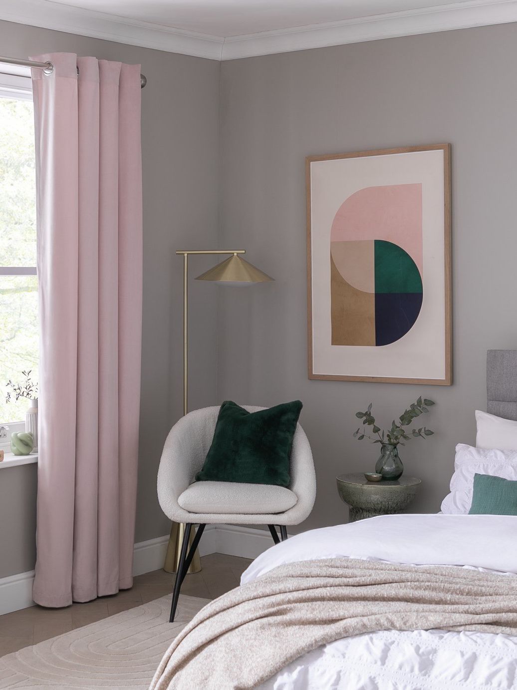 Habitat Dimout Velvet Eyelet Curtains - Blush Pink - 117x137cm