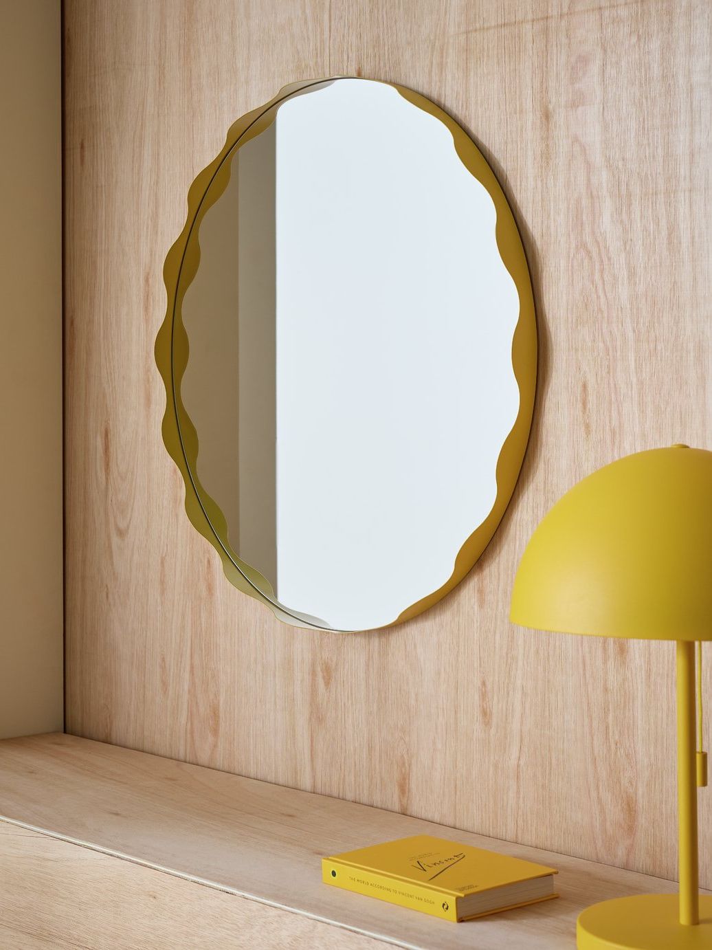 Habitat Yellow Round Wall Mirror - 60x60cm