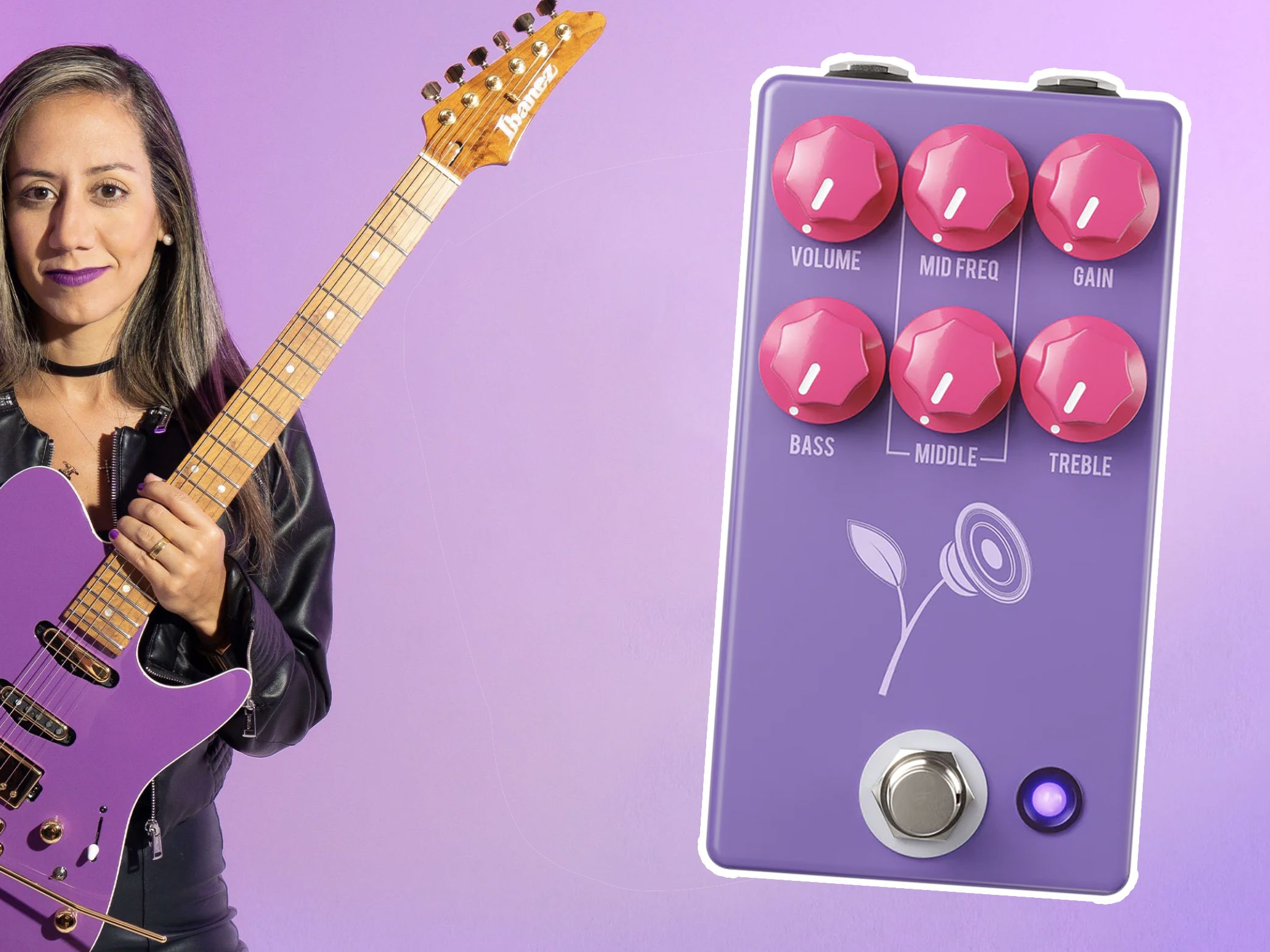 ギター JHS Pedals The Violet Lari Basilio Lari Basilio's Secret Weapon: The JHS Violet Signature