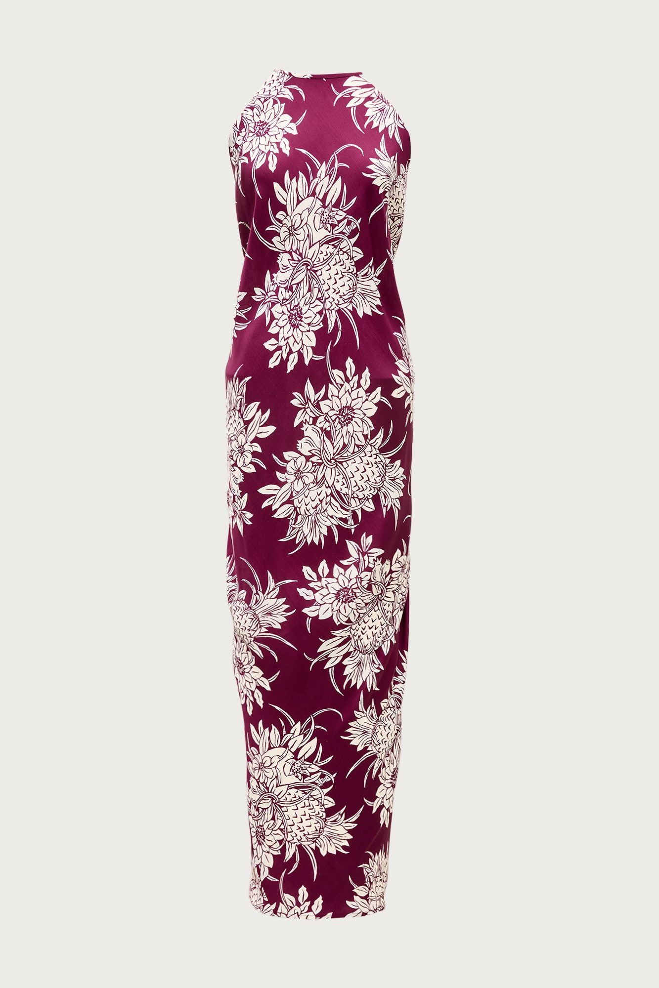 Halter Dress in Pineapple Garden&amp;ndash;print Viscose Twill