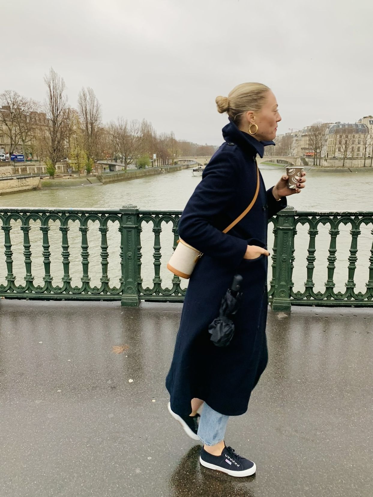 Brooke Ely Danielson styles navy Supergas in Paris
