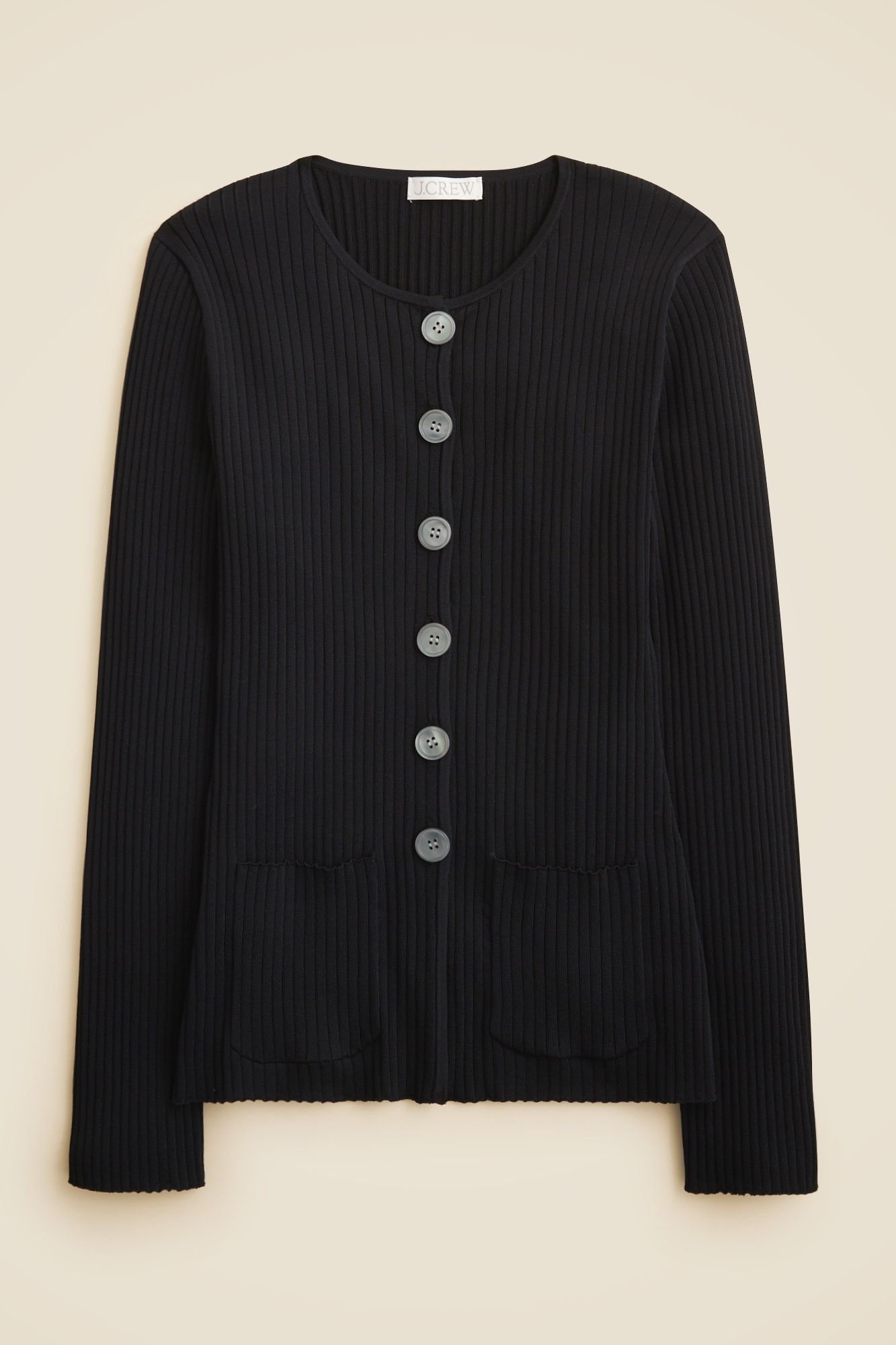 Super-Stretch Ribbed Cardigan