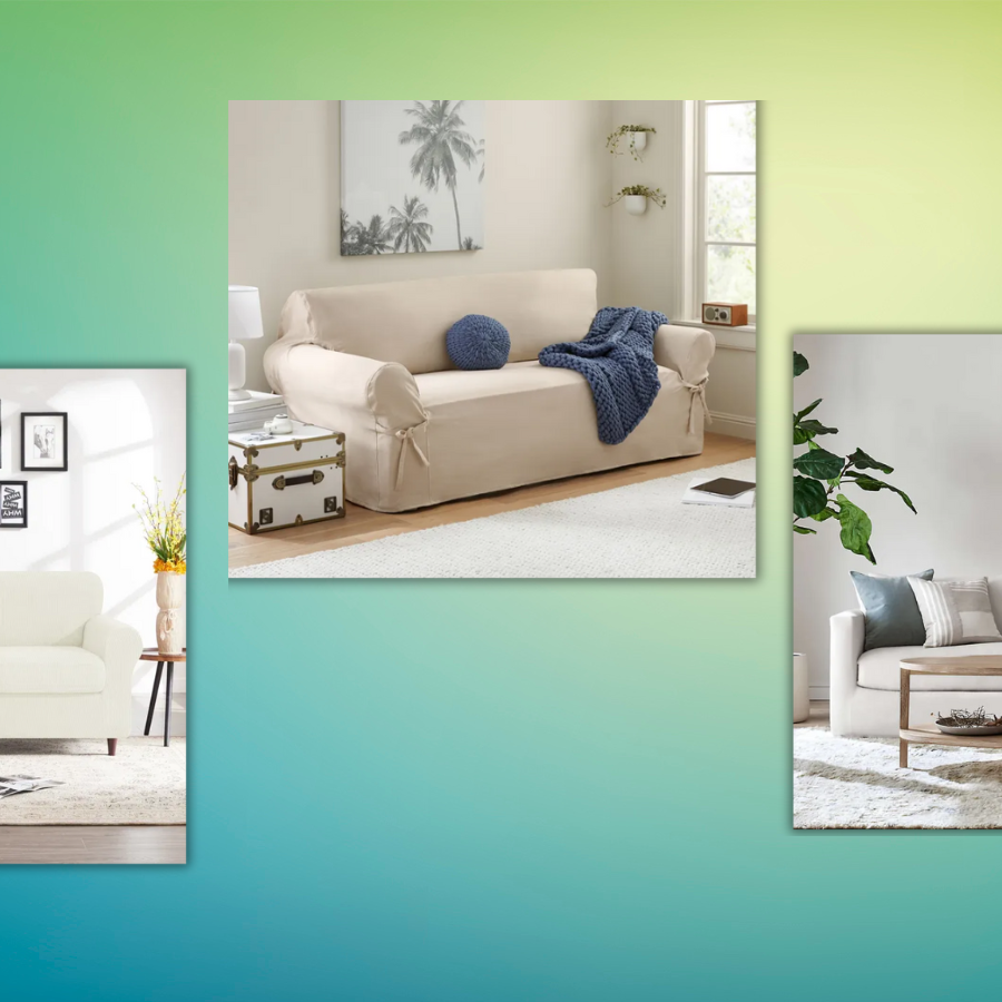 4 Housses De Chaise Pottery Barn – Tweed Blanc Performance, échantillons