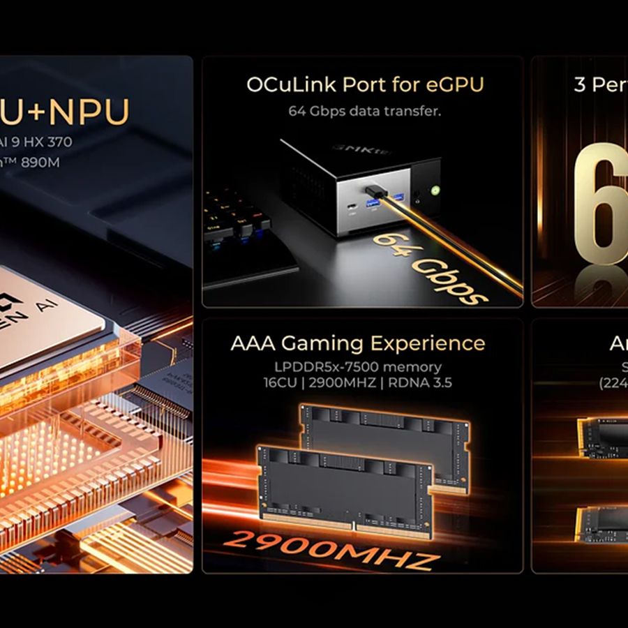 AMD Ryzen™ Al 9 HX 370 EVO-X1 AI Mini PC AMD Ryzen™ Al 9 HX 370 --EVO-X1 AI Mini PC