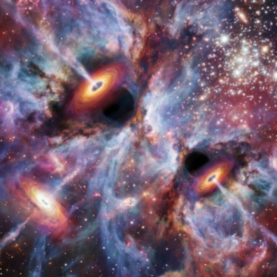 A black hole 'feeding frenzy' could help explain a cosmic mystery
