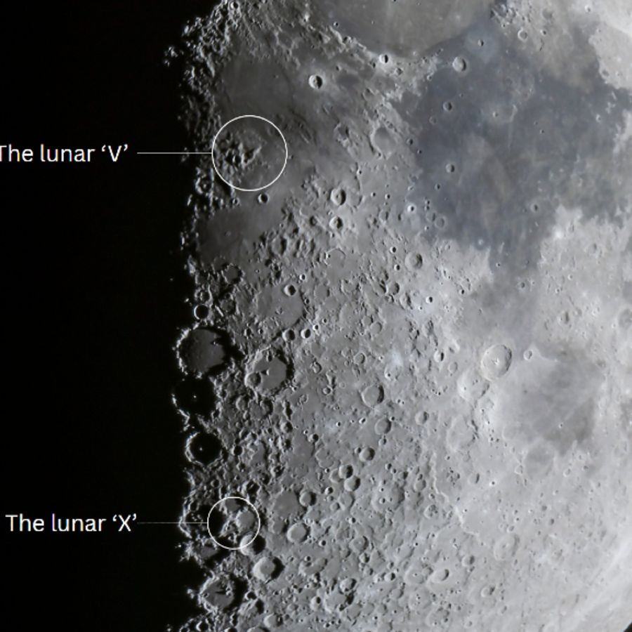 See a colossal 'X' and 'V' appear on the moon after sunset tonight
