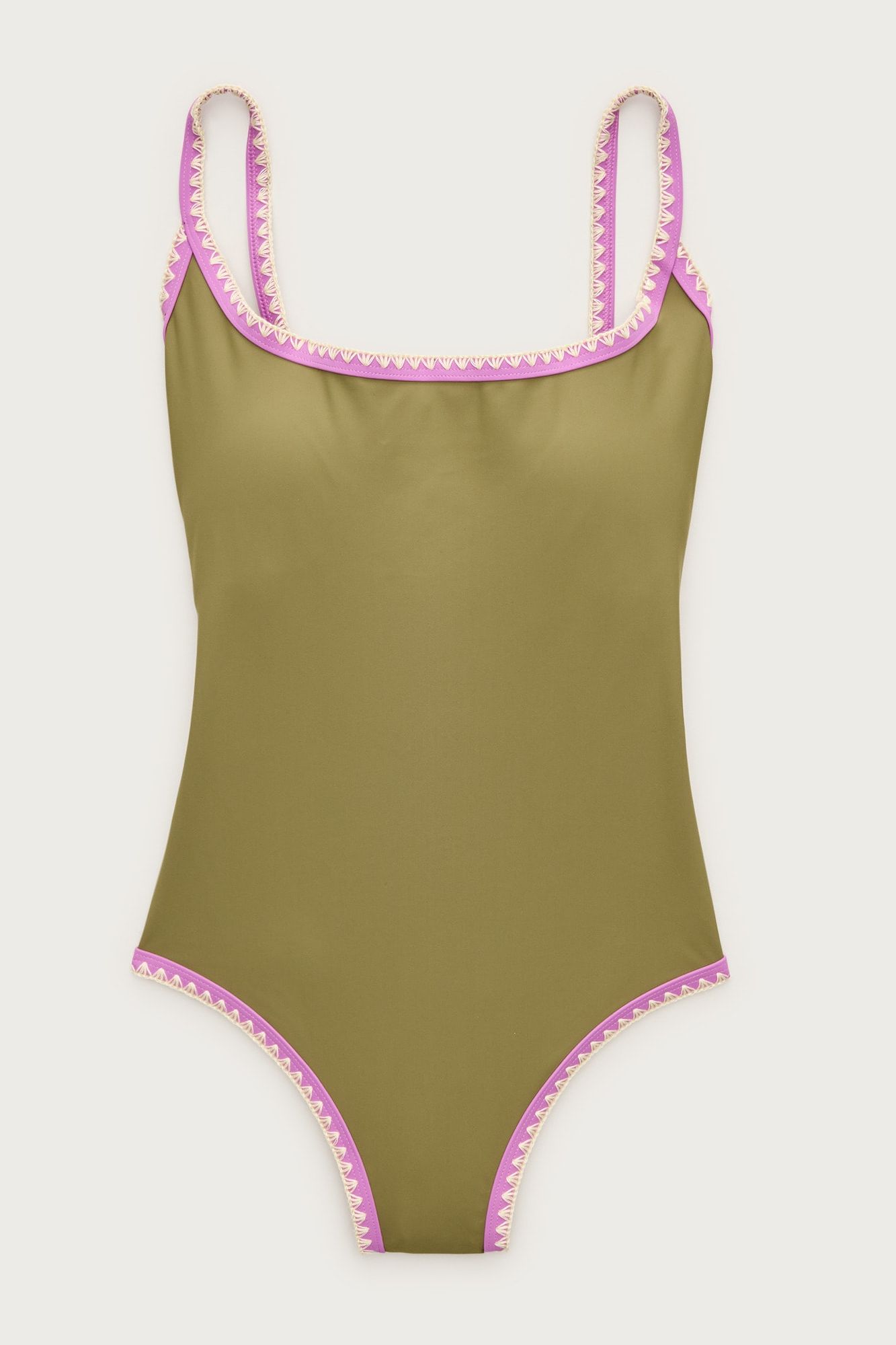Crochet-Trim Scoopback One-Piece
