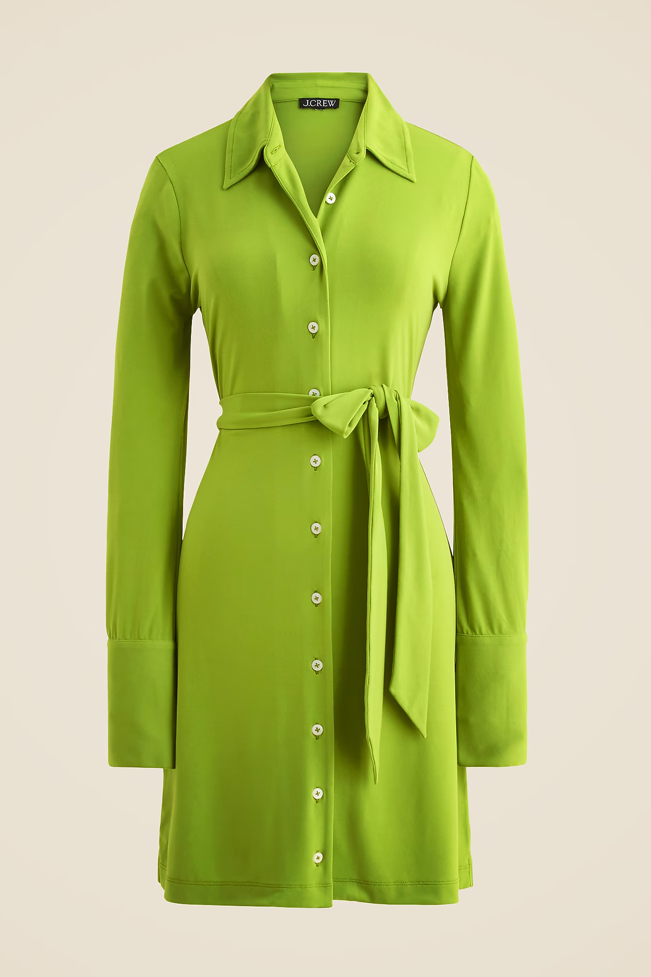 Mini shirt-dress in matte jersey J.Crew
