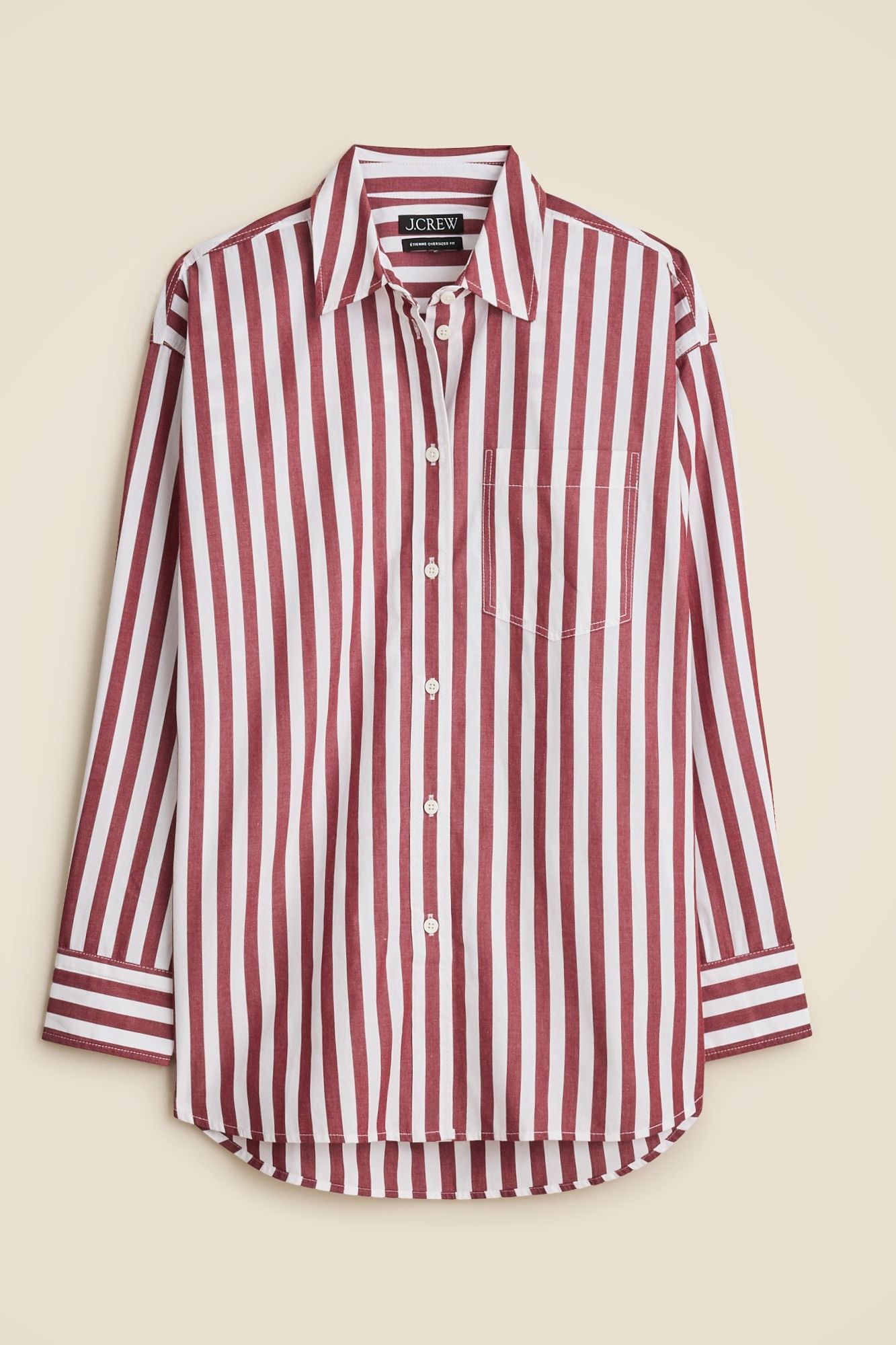 &amp;Eacute;tienne Oversized Shirt in Striped Cotton Poplin