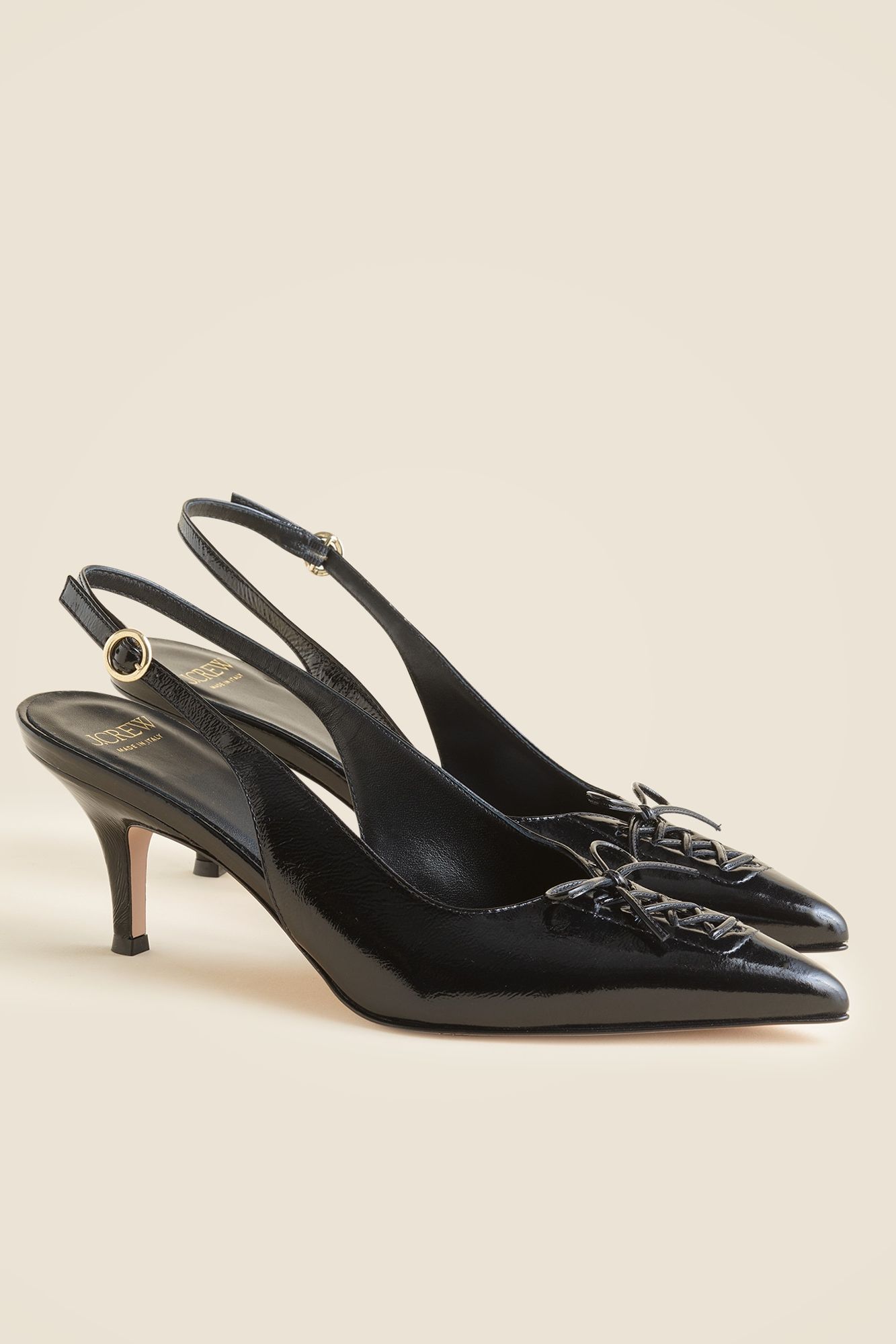 Made-In-Italy Colette Lace-Up Slingback Pumps in Leather