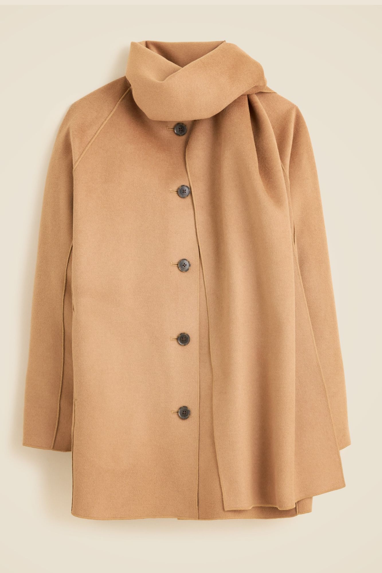 Scarf Coat in Drapey Wool Blend