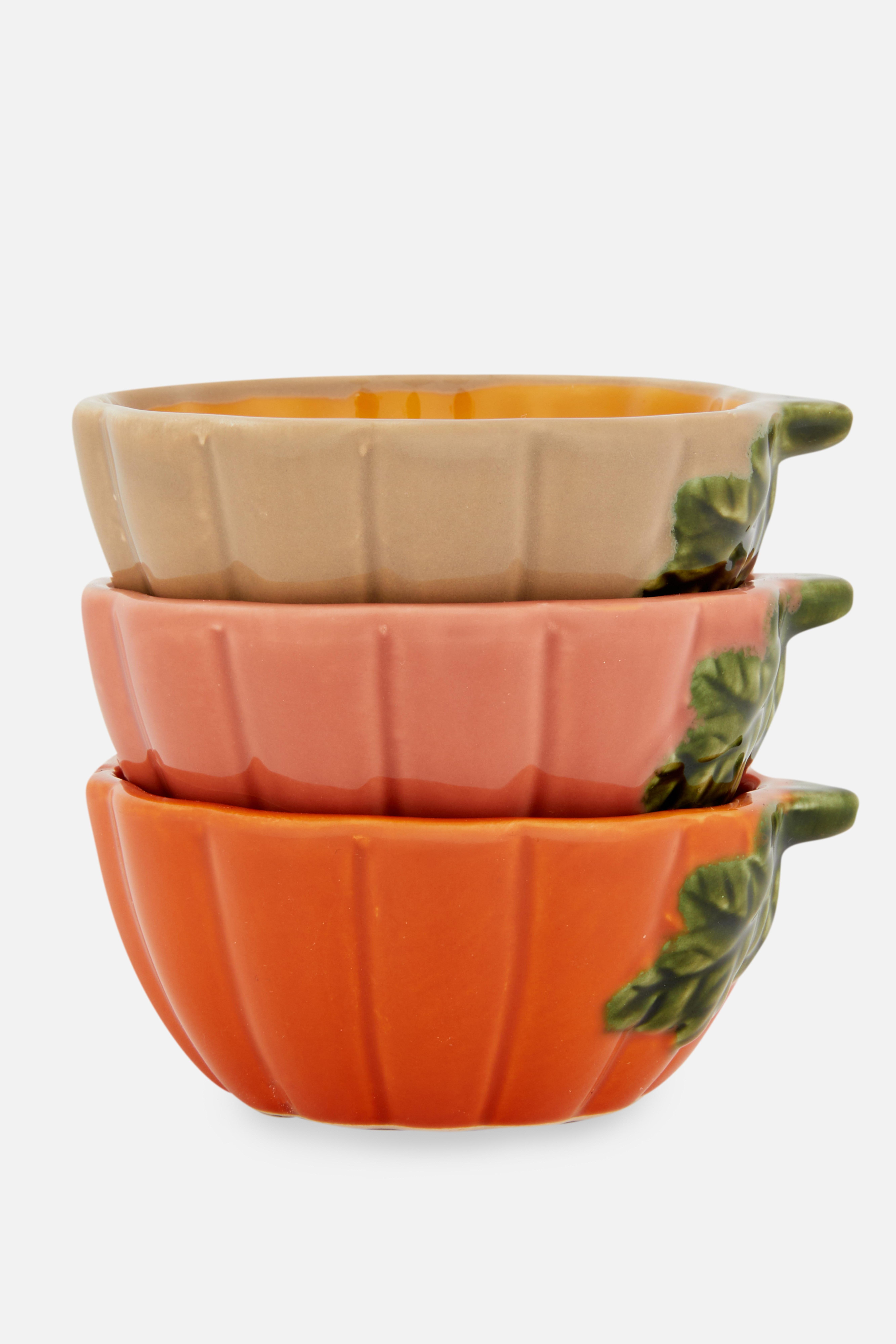 3pk Pumpkin Shaped Pinch Bowls