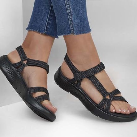 Skechers Women's Go Walk Flex Sandal Sublime, Black Textile, 6 Uk