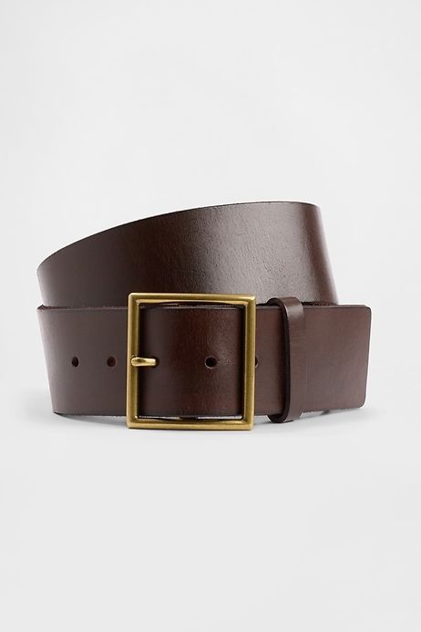 Leather Square-Buckle Belt
