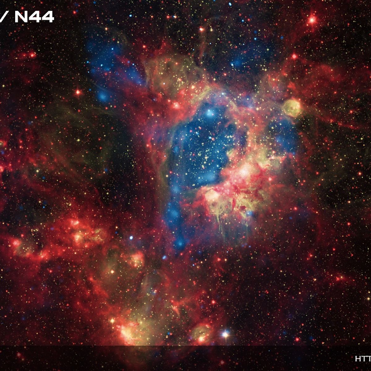 NGC 1929 in N44: A Surprisingly Bright Superbubble Space Wallpaper