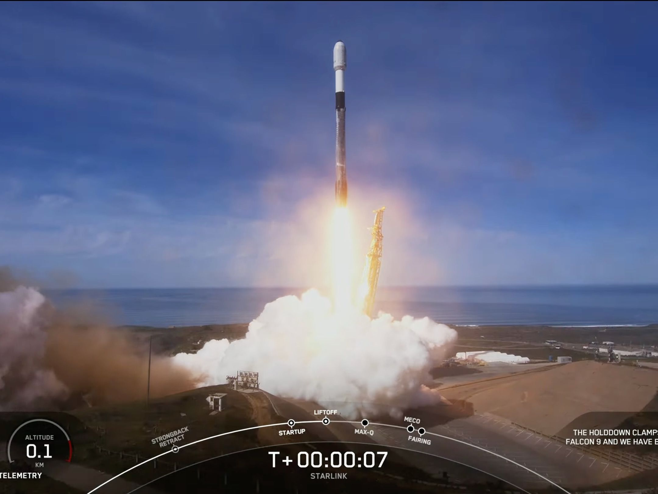 SpaceX ファルコン9号 × Starlink 精密完成モデル SpaceX Falcon 9 rocket launches from California with 19