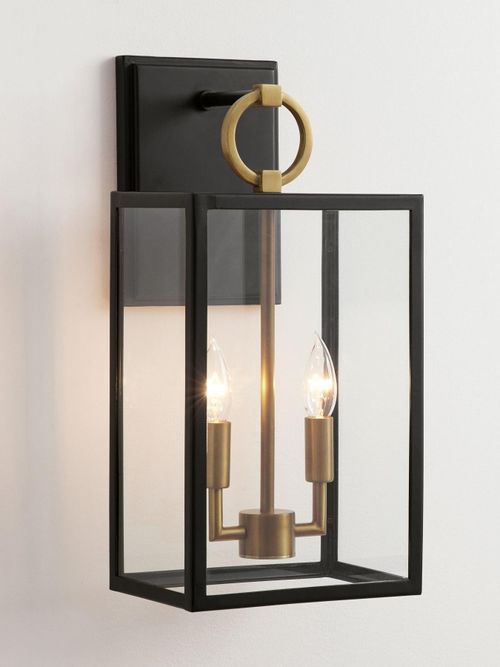 Manor Outdoor Glass & Iron Sconce 