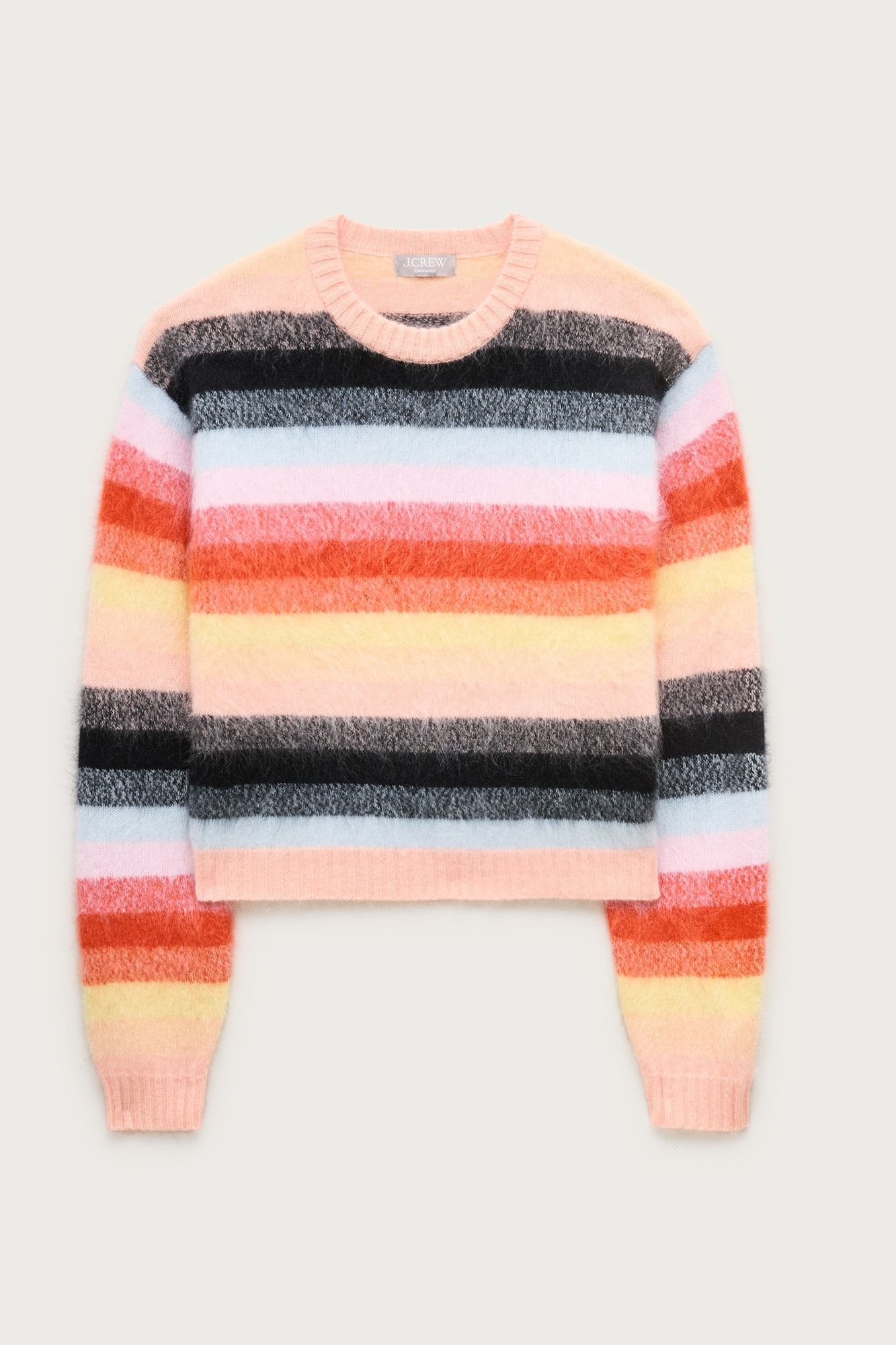 Perfect Brushed Cashmere Crewneck Sweater in Stripe