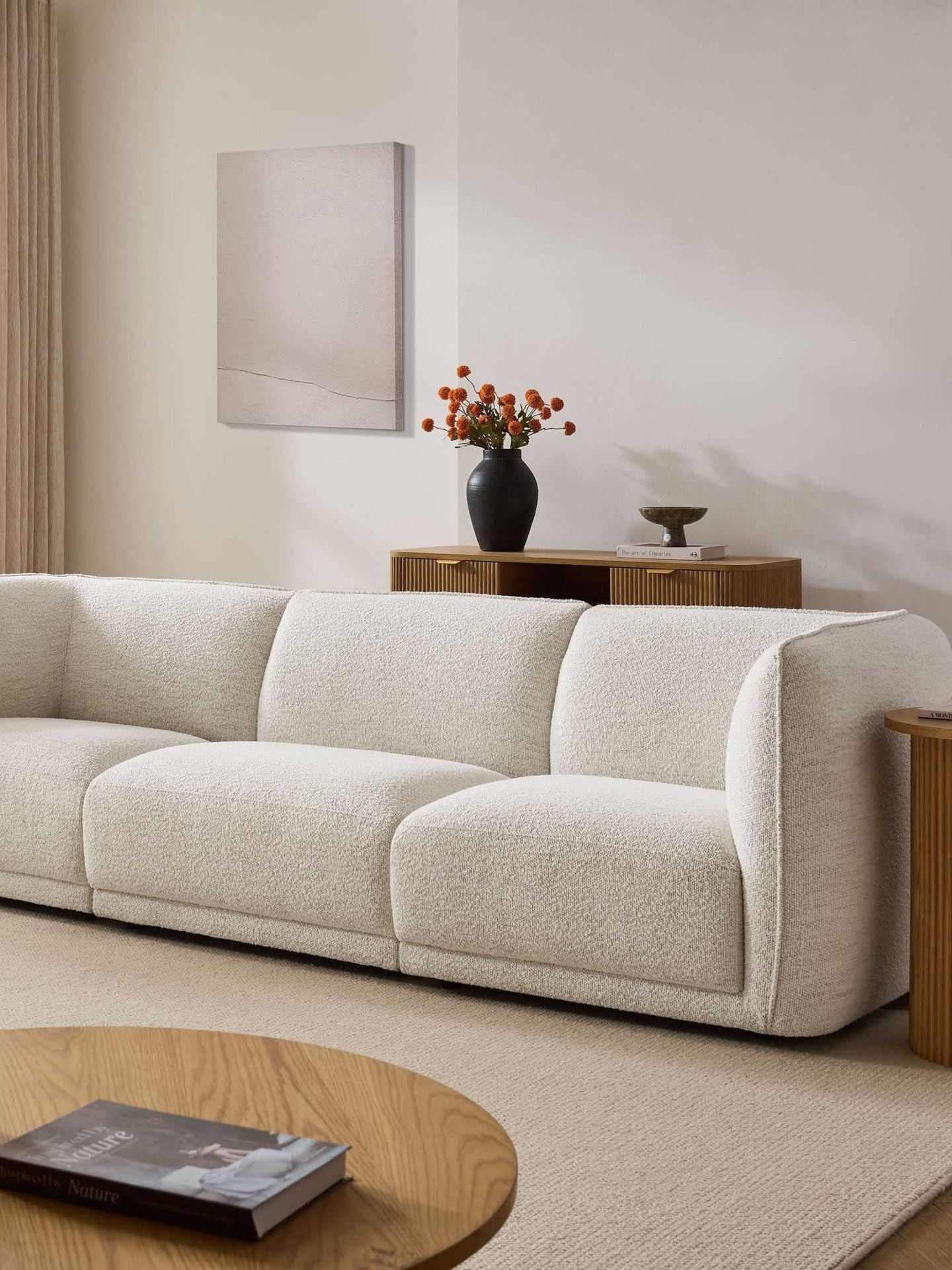 Porto 3 Seater Modular Sofa - Boucle Ivory