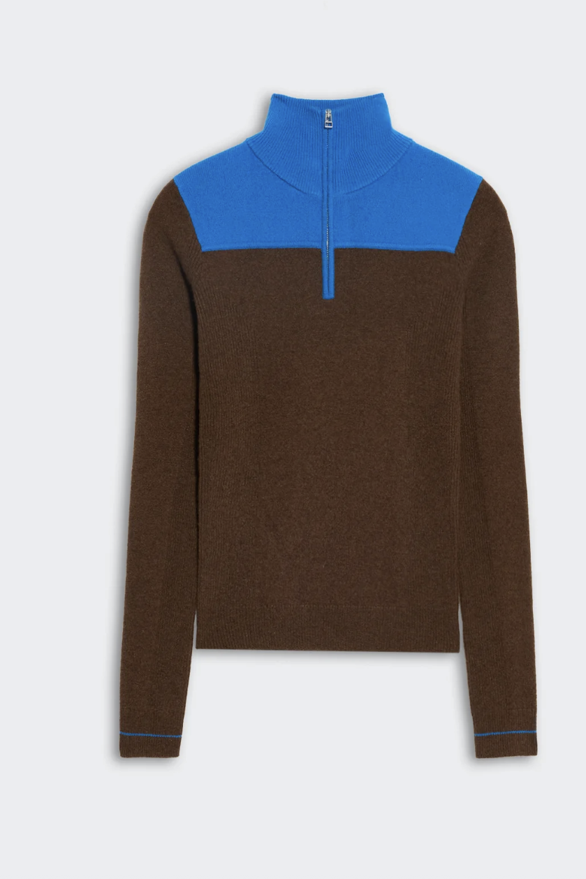 Guest In Residence, Alpine Half Zip - Chestnut/twilight