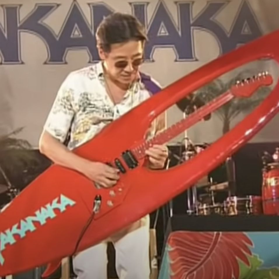 Masayoshi Takanaka shreds on a surfboard guitar | Guitar World
